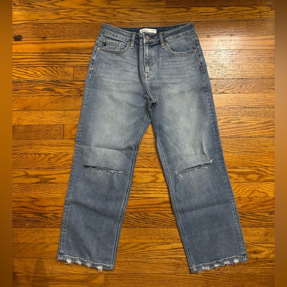 KanCan™ High Rise Open Ripped Straight Jean - Picture 3 of 5
